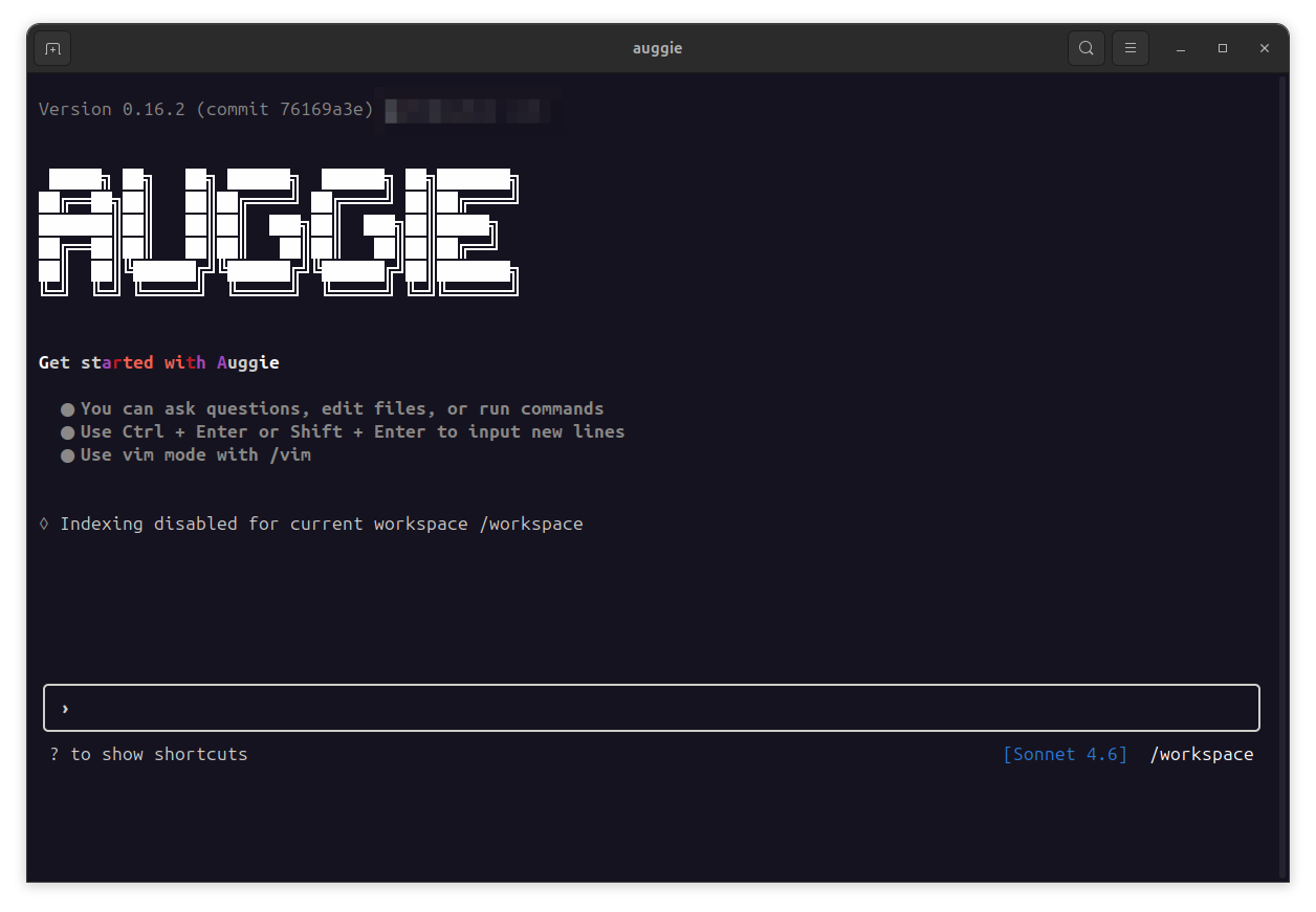 Screenshot of VibePod workflow with Augment Auggie.