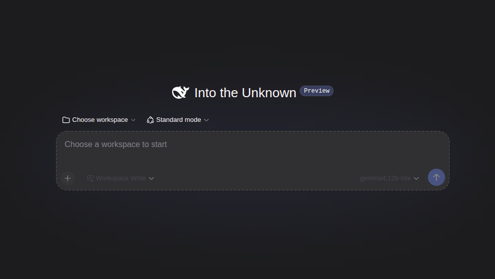 The DeepSeek Harness Web UI running in a VibePod container, showing the workspace and mode pickers above the prompt box.