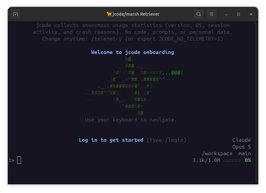 Screenshot of VibePod workflow with Jcode.
